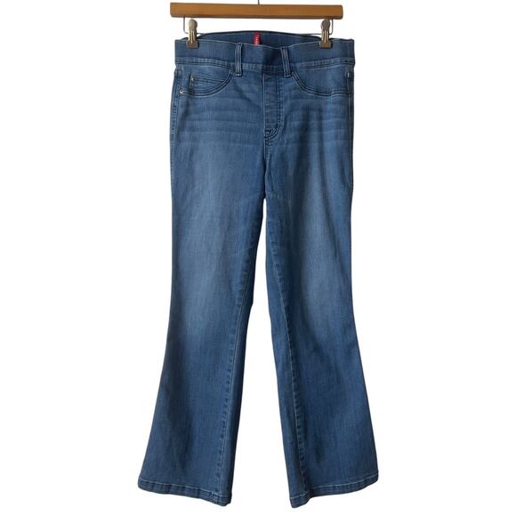Spanx Kick Flare Indigo Blue Pull On Jeans Size M - Picture 2 of 10
